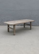 Maisons Origines Table basse vintage / bois brut - 137X54X43cm - noyer brut
