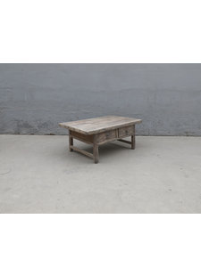 Maisons Origines Raw wood coffee table w/ 2 drawers -106x69xh45cm