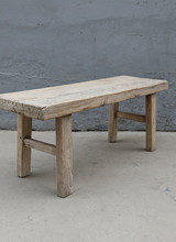 Maisons Origines Banc bois brut / Table basse - 116X39X50cm - pièce unique