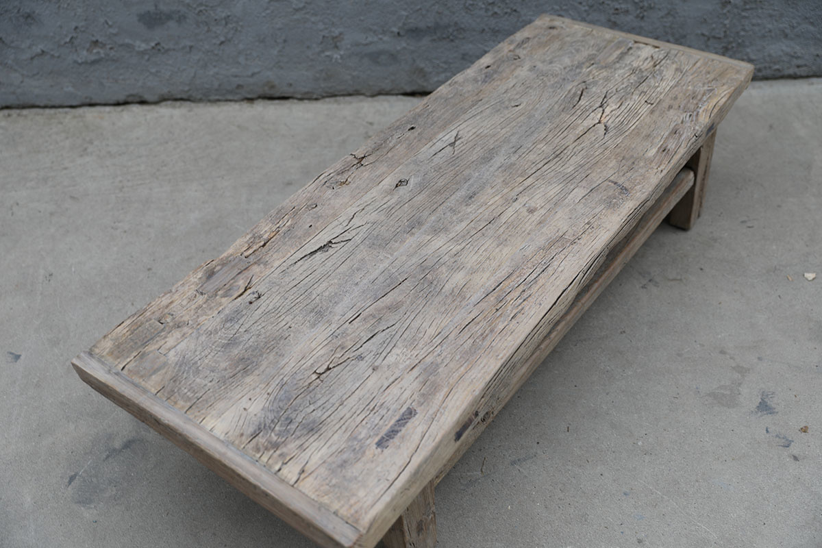 Maisons Origines Banc bois brut / Table basse - 116X39X50cm - pièce unique