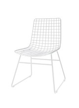 HK Living White metal chair WIRE - HK Living