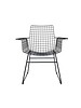 HK Living Set de 2 Fauteuils WIRE métal à accoudoirs - noir - HK Living