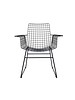 HK Living Set of 2 Black metal chairs WIRE with arms - HK Living