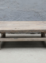 Maisons Origines Vintage raw wood coffee table - 97X55XH28cm - Elm Wood