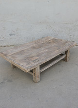 Maisons Origines Table basse vintage en bois brut - 98X56XH26cm - Pièce Unique