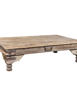 Maisons Origines Table basse indienne en bois - 188x120x42cm - piece unique