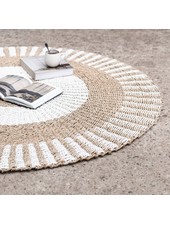 Petite Lily Interiors Round seagrass rug carpet SOLEIL - natural/white - Ø150cm