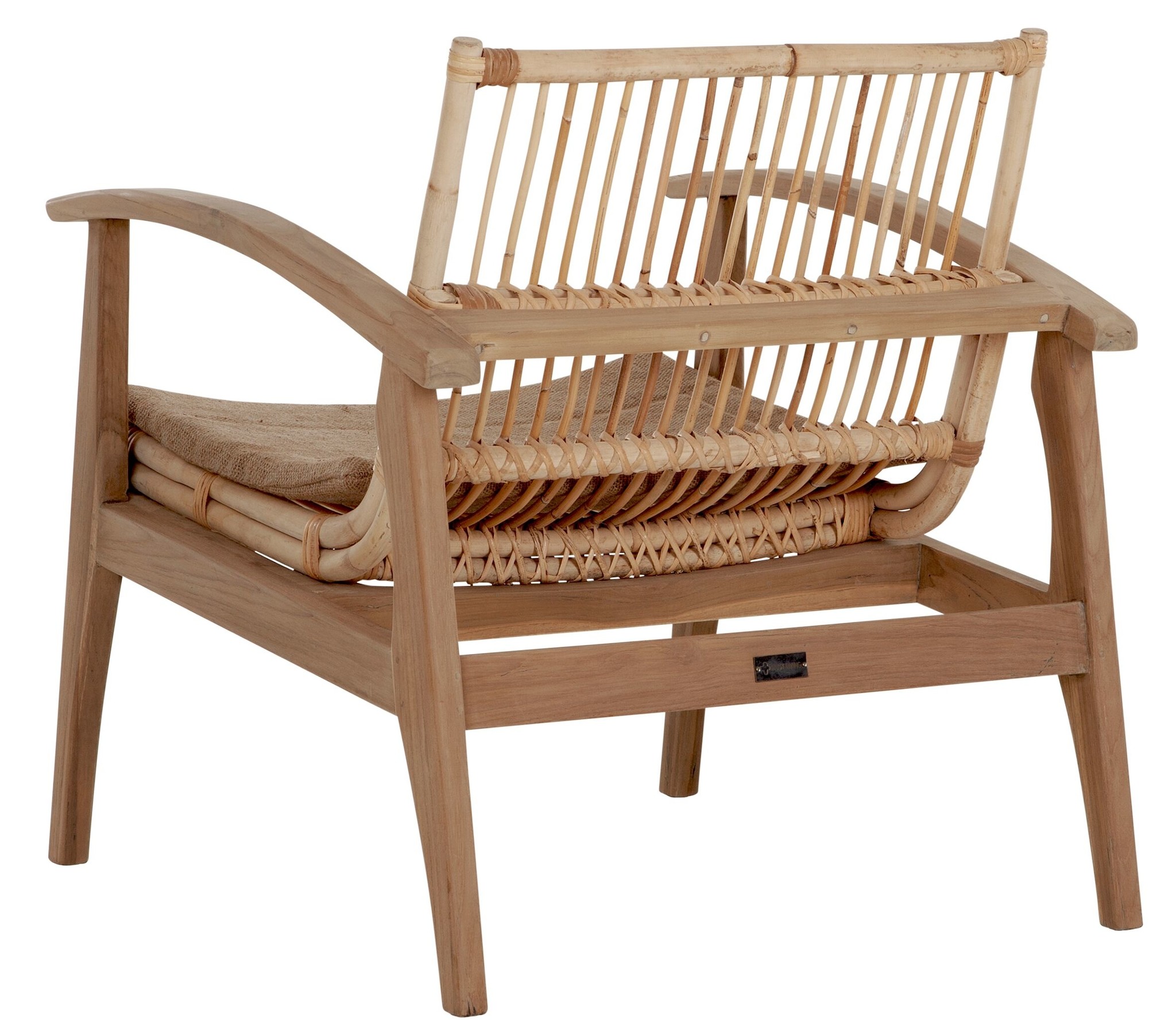 Petite Lily Interiors Chaise Lounge teck et rotin - Natural