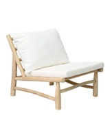 Bazar Bizar Teak wood One Seater TULUM with white cushion 70x80xh74cm