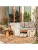 Dareels Canapé de Jardin 'STRAUSS' - teck recyclé et polyester - naturel - 214x82cm