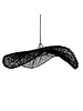 Bazar Bizar Rattan pendant lamp 'Chapeau' - black - Ø75x20cm