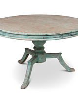 Petite Lily Interiors table de salle à manger ronde en bois brut - vert - Ø130x78cm