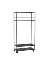 Nordal Industrial clothing rack - black metal - L93xh190x45cm