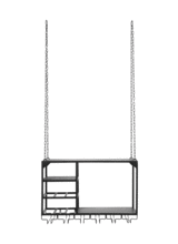 Nordal Etagère en métal - noir - L65xH37xW30cm - Nordal