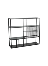 Nordal Estantería en metal - negro - L100xH90xW25cm - Nordal