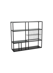 Nordal Etagère en métal - noir - L100xH90xW25cm - Nordal