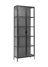 Nordal Biblioteca industrial de metal - negro - H214xD35xW80cm