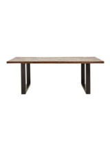 Nordal Table de salle à manger industrielle - metal en bois - 220x100xh77cm