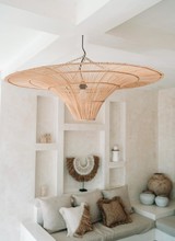 Bazar Bizar Rattan pendant lamp 'SKY' XL - natural - Ø110x30cm