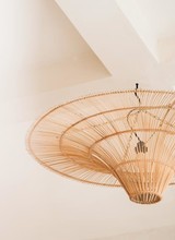 Bazar Bizar Rattan pendant lamp 'SKY' L - natural - Ø60x20cm