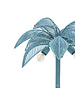 HK Living Lámpara de pie 'Palm' mimbre - azul/gris - Ø70xH150cm