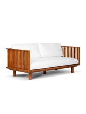 Dareels White outdoor sofa 'TOPRAK' - recycled teak and Olefin  - 180x82cm - Dareels