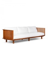 Dareels White outdoor sofa 'TOPRAK' - recycled teak and Olefin  - 260x82cm - Dareels