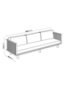 Dareels White outdoor sofa 'TOPRAK' - recycled teak and Olefin  - 180x82cm - Dareels