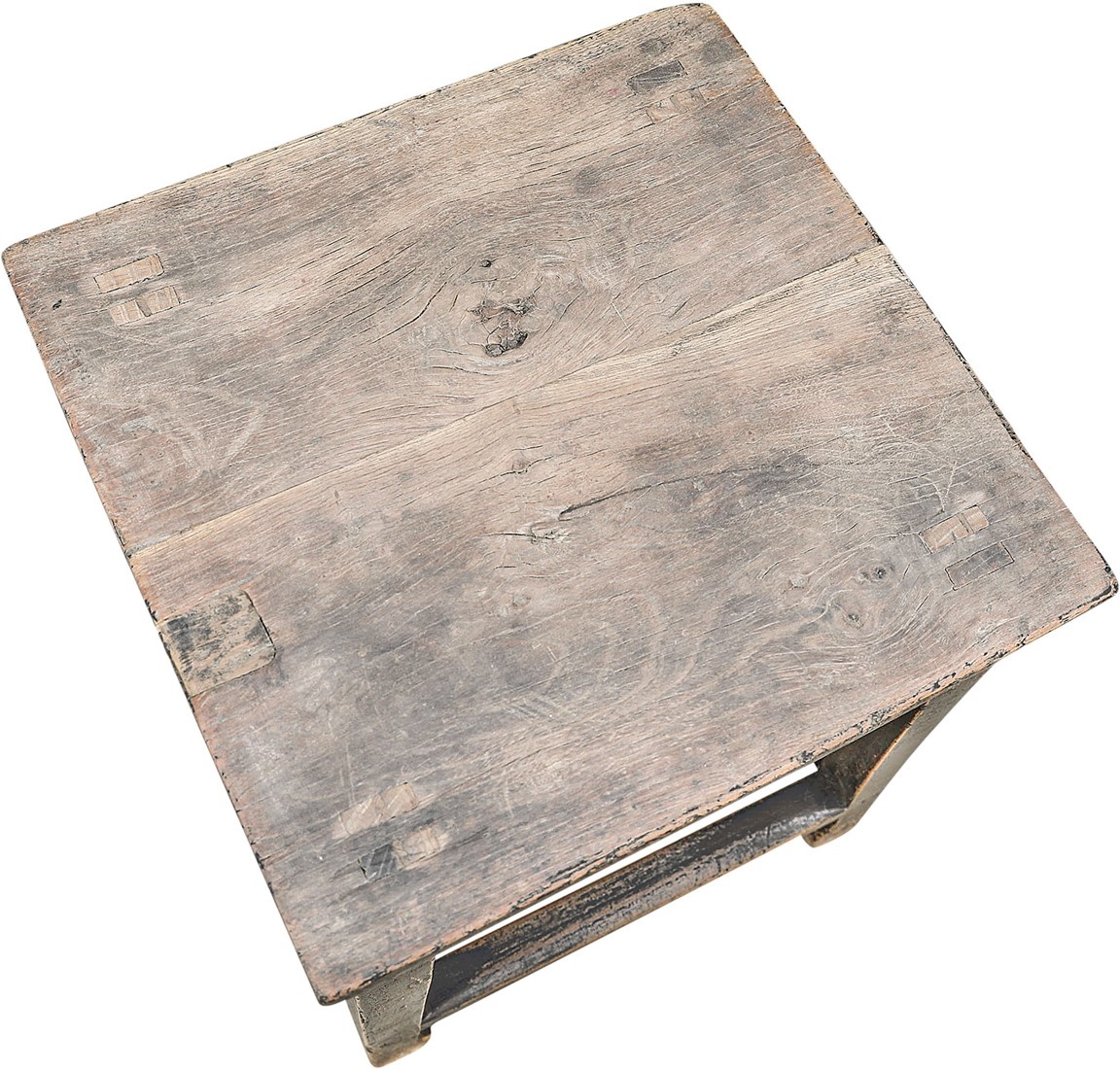 Petite Lily Interiors Vintage side table - raw elm wood - 43x42xh49cm - unique item