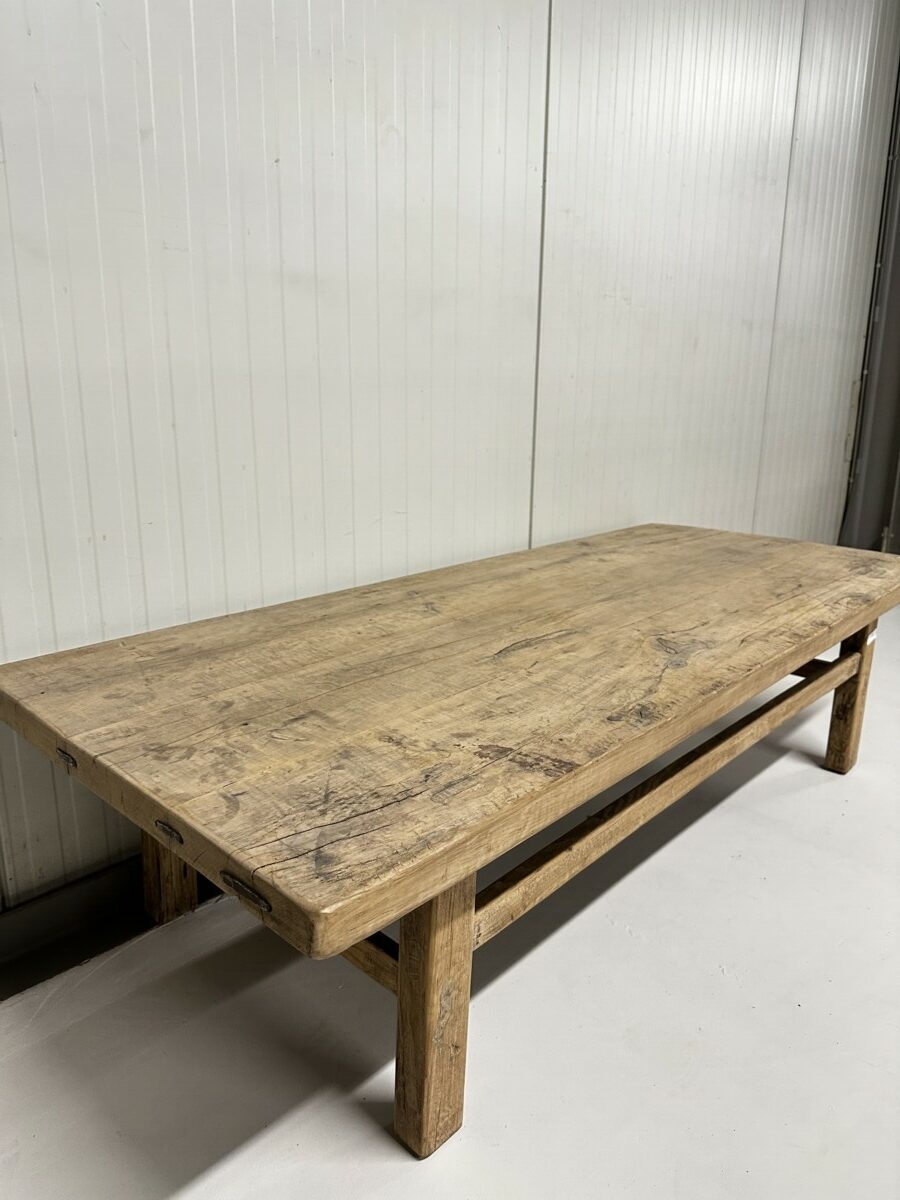 Petite Lily Interiors Vintage raw wood coffee table - 165x69H43cm - unique item
