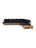 Dareels Black outdoor sofa 'STRAUSS' right - recycled teak and polyester - 300x250cm