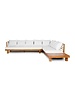 Dareels White outdoor sofa 'STRAUSS' right - recycled teak and polyester - 300x250x67cm