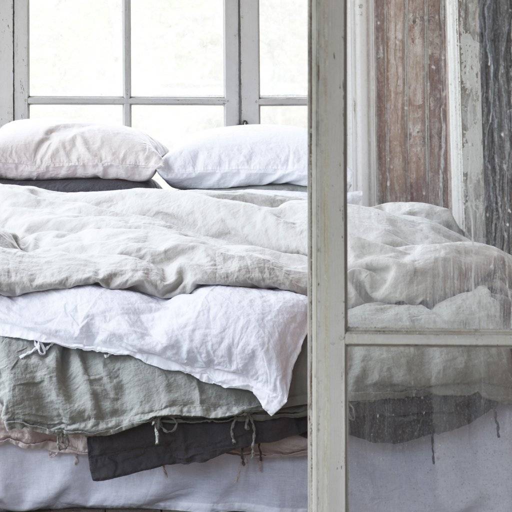 Tell me more Duvet cover 100% stonewashed linen - 140x200cm - off white - Tell me more