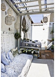 Terraza encantadora con una Decoración Étnica Escandinava - visto en pinterest