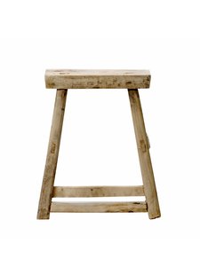 Petite Lily Interiors Tabouret Naturel - Bois d'orme - 10x34xh46cm