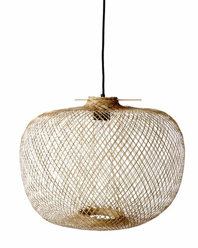 Lampe Suspension Bambou - naturel - Ø42xH30cm - Bloomingville