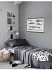 Déco Scandinave avec literie de couleur grise - Vu sur Pinterest