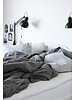 Scandinavian decor with gray bedding - Seen on Pinterest