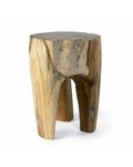 Nordal Tabouret Ethnique en teck brut - Naturel - Nordal