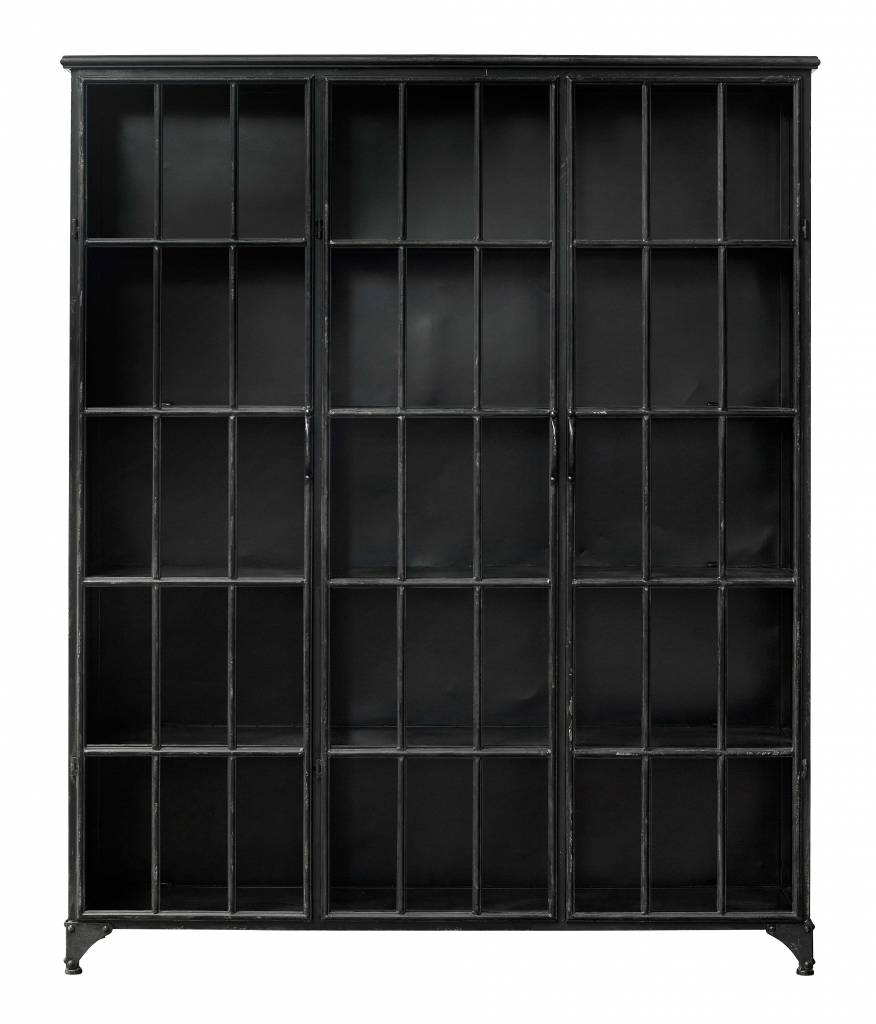 Nordal Industrial metal Downtown Cabinet 3 doors - black - Nordal