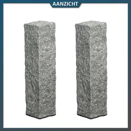 Natuursteenvoordelig Palissade Graniet Antraciet 12x12 cm
