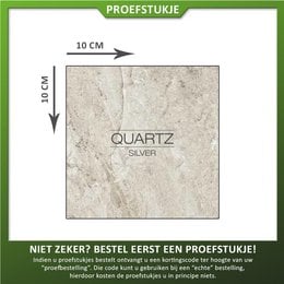 Castelvetro Proefstukje keramische tegel Quartz Silver