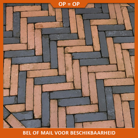 Natuursteenvoordelig Gebakken Getrommeld Rijnformaat bruin zwart 18,5x4,5x9 cm