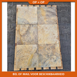 Natuursteenvoordelig Tuintegel Yellow Dolomiet 40x40x3 cm