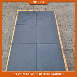 Natuursteenvoordelig Natuursteen tuintegel Indisch basalt 40x40x3 cm