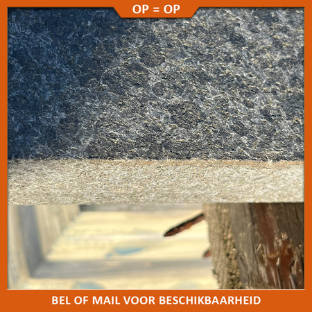 Natuursteenvoordelig Basalt G684 tuintegel Gevlamd/geborsteld 90x120x4 cm