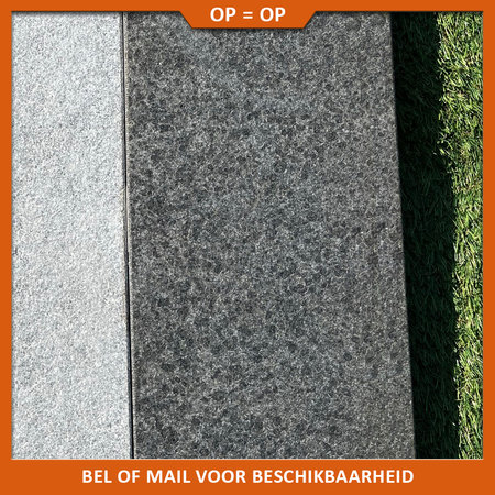 Natuursteenvoordelig Tuintegel basalt G684 gevlamd+geborsteld 60x20x4 cm