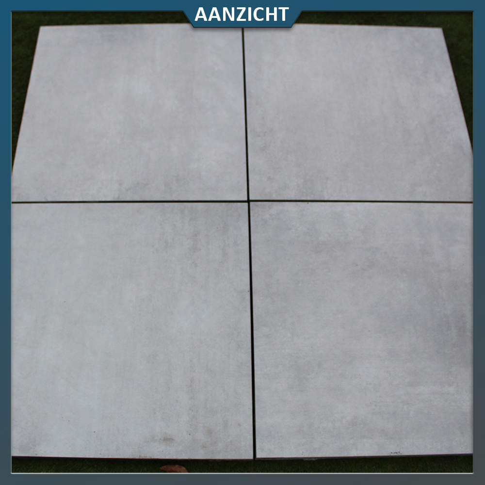 Keramiek op beton tuintegel Steel 60x60x4 cm | Actie! - Natuursteenvoordelig.nl