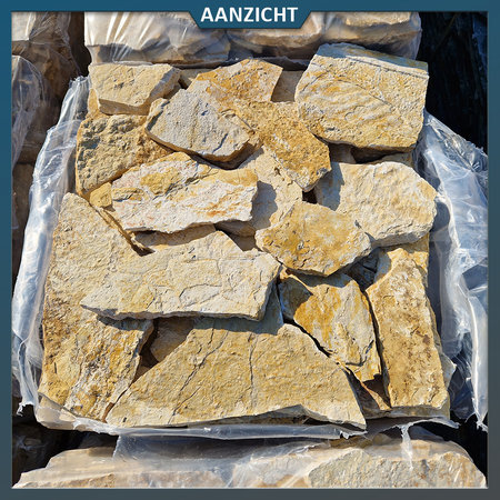Natuursteenvoordelig Flagstones Bourgogne 1,5 - 4 cm  (geel / oranje)