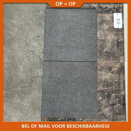 Natuursteenvoordelig Keramische tuintegel basalt gevlamd G684 look 40x40x2 cm